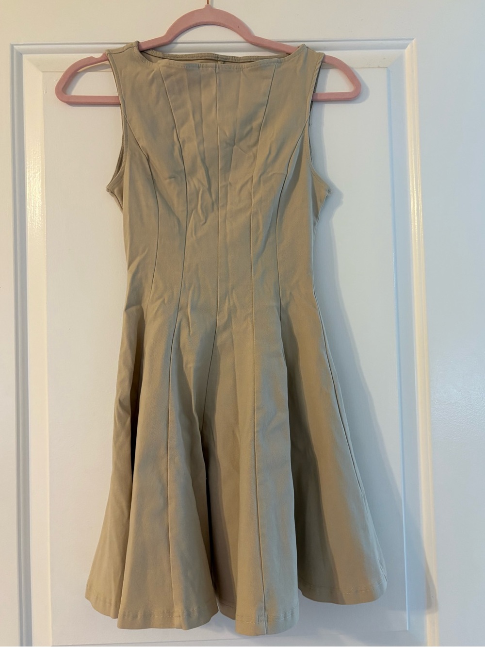 SHEIN Tan Skater Flared Mini Dress Summer XS